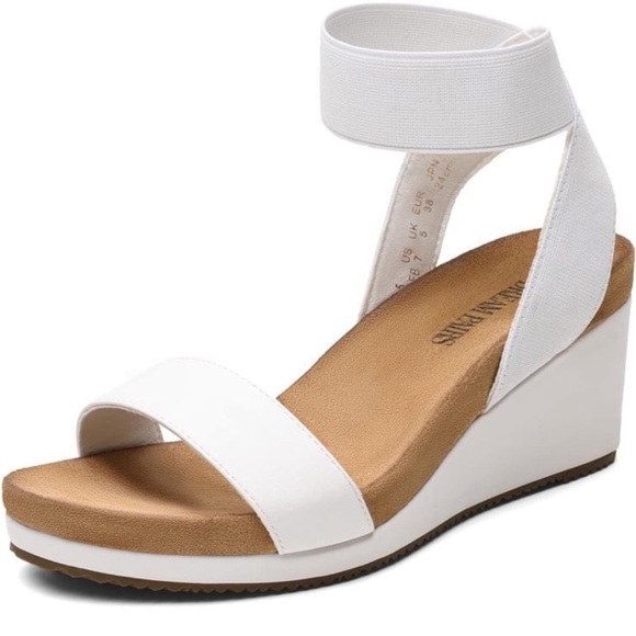 DREAM PAIRS Women's Elastica Ankle Strap Open Toe Platform Wedge Sandal NWOT 7.5 - Picture 3 of 10
